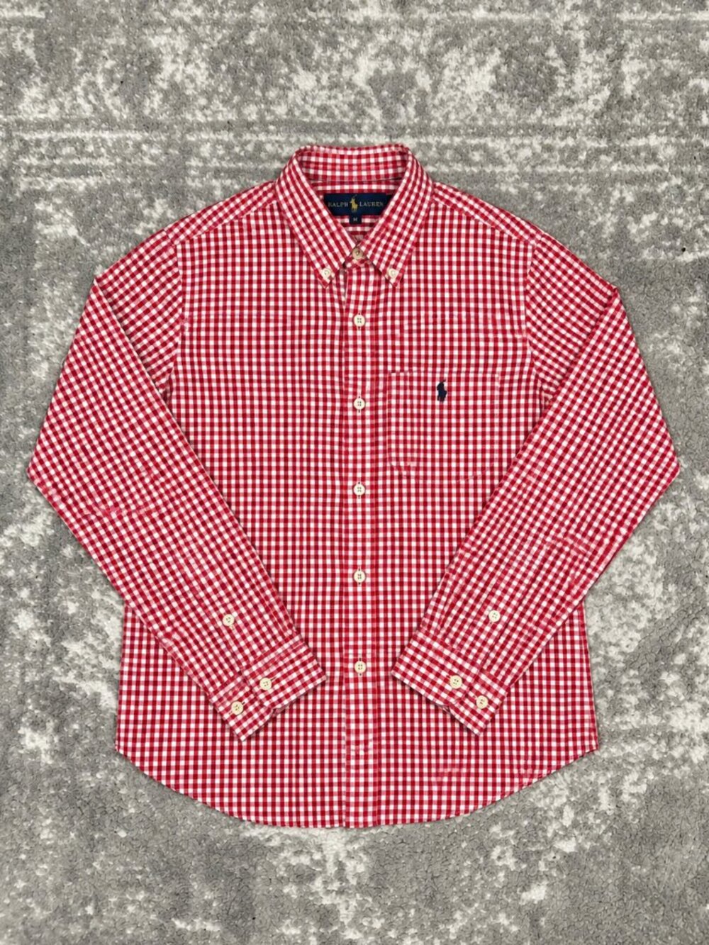 Polo Ralph Lauren Red White Gingham Button Down Shirt